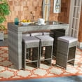 thumbnail image 2 of Safavieh Balcony Bar Height Outdoor Dining Table Set, Gray, 2 of 14