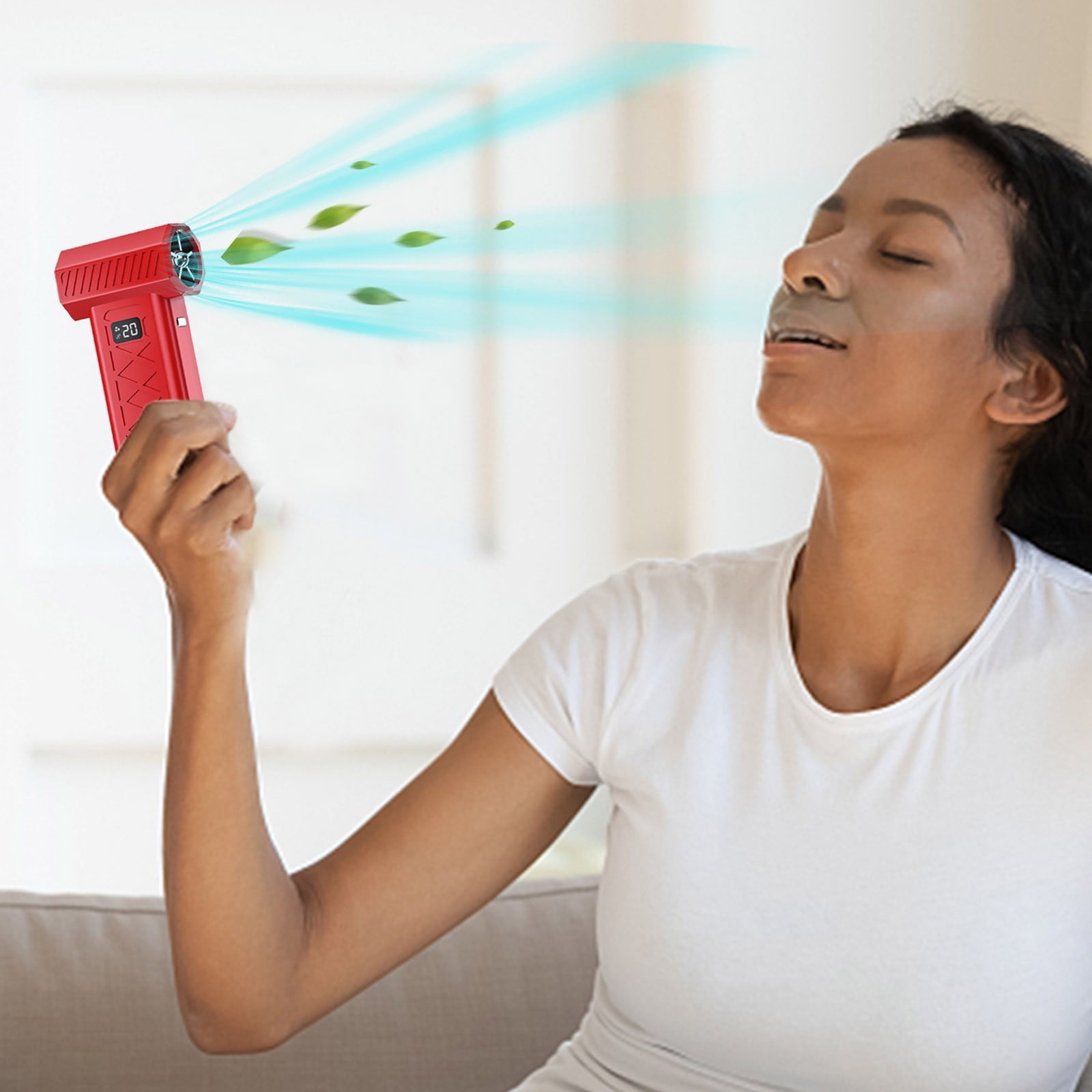 Ycandiee Turbo Fan Dust Blower, Rechargeable Air Duster for PC, Keyboard, Car, Outdoors, Home, Snow and Leaves Clearing