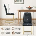 thumbnail image 5 of JUFU Set of 8 Black Faux Leather Dining Chairs with Gold Metal Legs, Upholstered High Back Chairs for Dining Room Kitchen, 5 of 9