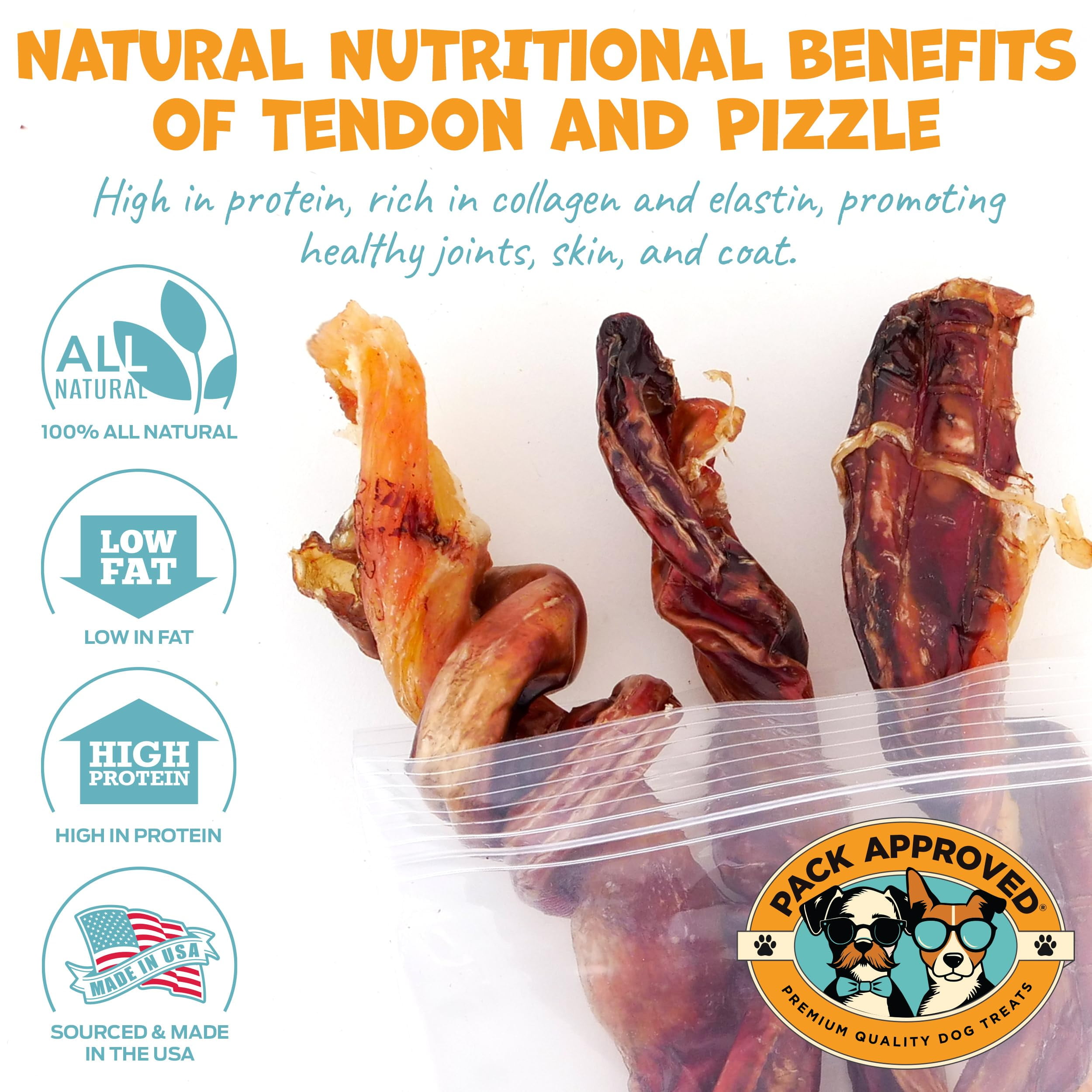Pack Approved Bull Beef Twist - Beef Dog Treats for Medium Dogs & Large Breeds- Long Lasting Dog Chews for Aggressive Chewers - 9" (3ct)