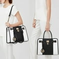thumbnail image 3 of MKP Women Satchel Two tone Handbags Purses Top Handle Tote with Wallet 2pcs Bag Set, 3 of 9