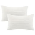 thumbnail image 5 of Soft Corduroy Striped Velvet Rectangle Decorative Throw Pillow Cusion For Couch, 12" x 20", Off White, 2 Pack, 5 of 6