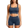 thumbnail image 6 of Miqool Workout Sets for Women 2 Piece Sports Bra Crop Top High Waist Booty Shorts Seamless Yoga Athletic Gym Outfits Lounge Activewear, 6 of 7