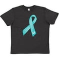 thumbnail image 3 of Inktastic Teal Awareness Ribbon Youth T-Shirt, 3 of 5