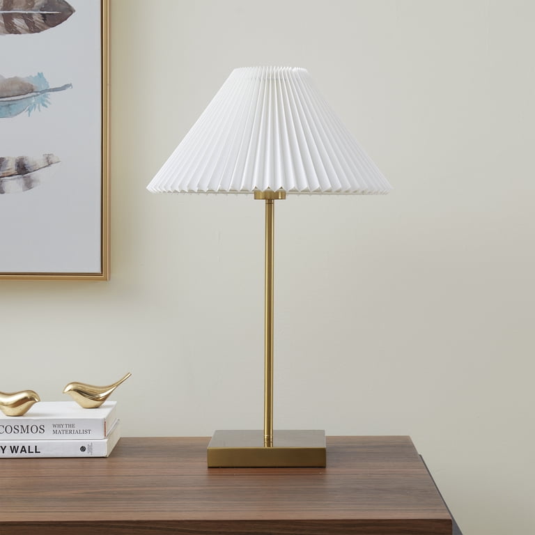 Better Homes & Gardens Pleated Shade Table Lamp, 21", Gold photo 1