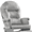 Gray Finish with Light Gray Cushions, variant on Suite Bebe Monti Storage Glider and Ottoman, Brown Finish with Beige Cushions