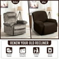 thumbnail image 4 of SUSUZI Recliner Chair Cover 4-Pieces Stretch Recliner Armchair Slipcover, 1 Seater Massage Rocker Recliner Cover, Furniture Protector with Elastic, Chocolate, 4 of 10
