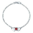 thumbnail image 2 of Bling Jewelry Womens Blank Dainty Oval or Heart Medical ID Bracelet Sterling Silver 6-7 Inch, 2 of 6