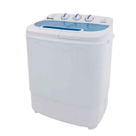 Ktaxon 13.4lbs Portable Mini Washing Machine Compact Twin Tub Wash 7.9LBS+Spin 5.5LBS Capacity Washer Spin Dryer，White &