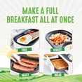 thumbnail image 4 of GreenLife - Estación de desayuno 3 en 1, placa doble antiadherente de cerámica saludable para huevos, salchicha de carne, tocino, panqueques y sándwiches de desayuno, cajón de tostadas de 2 rebanadas,, 4 of 5