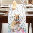 thumbnail image 3 of Table Runners 108 Inches Long Dress Scarves, Bunny Easter Farmhouse Coffee/Dining/Kitchen Table Runner for Living Room, Spring Floral Rabbits Eggs Farmhouse 13x108 Inch, 3 of 9