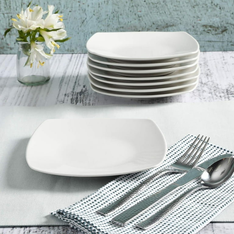 Gibson Home Zen Buffet 8-Piece Dinner Plate Set - White 