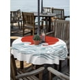 thumbnail image 2 of Outdoor Tablecloth with Umbrella Hole for Patio/Picnic/Party/Camping, Red Sun Rise Waterproof Table Cloth Round Cover Washable, Ocean Waves Coastal Abstract Art (Dia 54"), 2 of 8