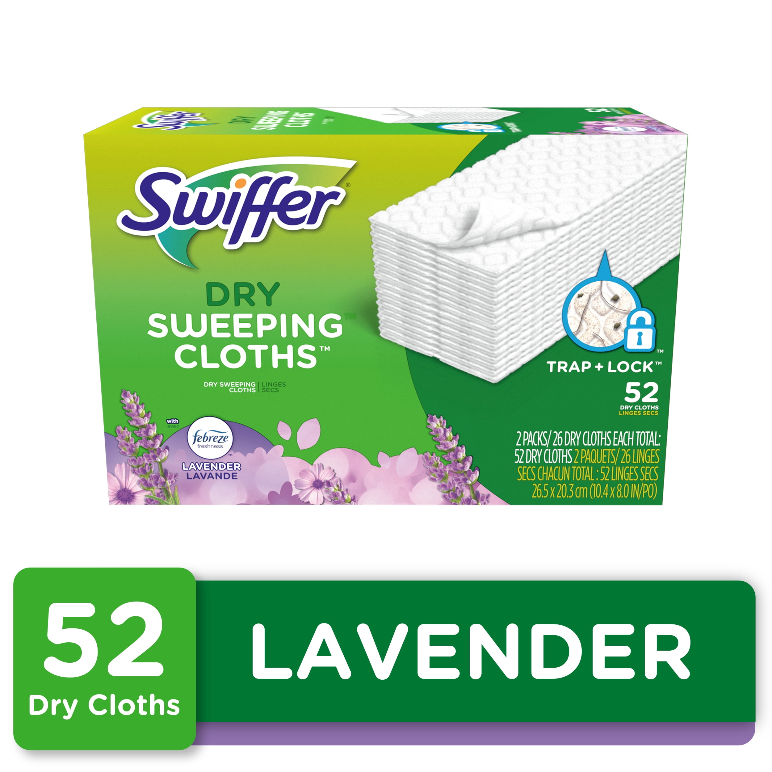Swiffer Sweeper Dry Sweeping Pad Floor Mopping Cleaning Refills ~ Lavender 52 Ct 