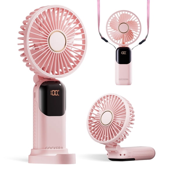 Ventilador portátil GOCKERA F01, batería de 4200 mAh, 5 velocidades con pantalla