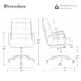 thumbnail image 3 of Spruce & Spring Mid-Century Modern Office Chair with Solid Wood Arms, Faux Leather Desk Chair with Adjustable Height & Tilt for Home Office, Brown, 3 of 10