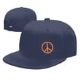 thumbnail image 4 of DouZhe Flat Brim Cap Snapback Hat, Hippies Anti-war Peace Prints Adjustable Blue Adult Baseball Cap, 4 of 6