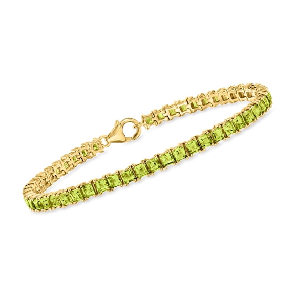 Ross-Simons 8.00 ct. t.w. Square Peridot Tennis Bracelet in 18kt Gold Over Sterling, Women's, Adult