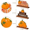 thumbnail image 6 of Little Pumpkin Wooden Centerpieces 3 Pieces Wooden Pumpkin Fall Thanksgiving Table Sign Decorations Wood Tabletop Standing Decors for Baby Shower Decorations, 6 of 6