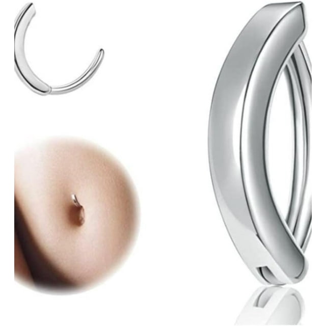 HAHDAXIA Simple en Acier Inoxydable Universel pour Ongles du Nombril, Bijou de Perçage Corporel, Bague pour Nombril