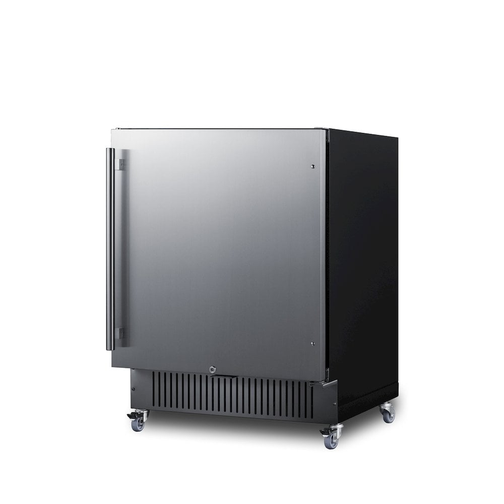 27" wide built-in undercounter all-refrigerator for commercial or residential use with caster set included