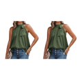 thumbnail image 4 of Minnieouse Blusa sin mangas Estética Chifón Cómodo Bowknot Camisa Boda Aniversario Club Top Viajes Ropa de verano Verde M Type1 NO1 Minnieouse CBP250969, 4 of 5