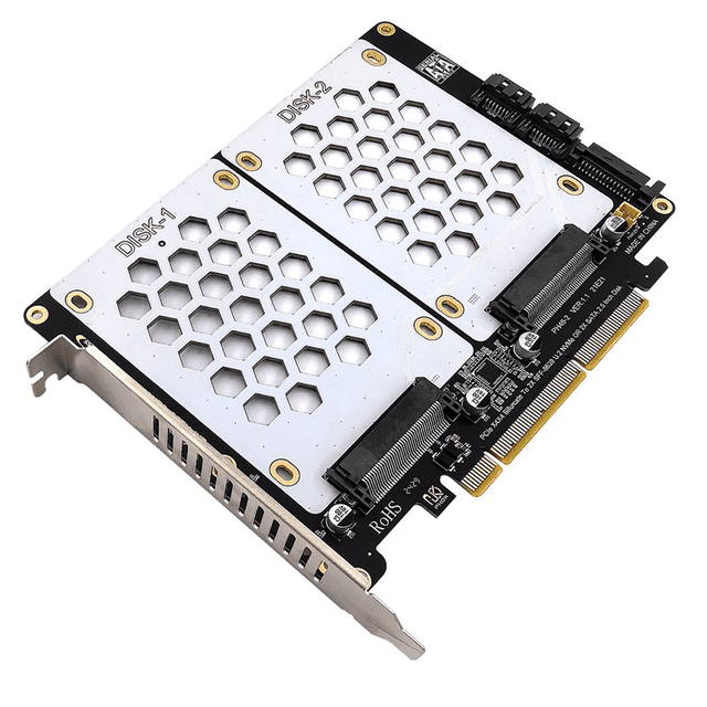 PH46-2 Disque Dur Double SFF8639 U.2 NVME et SATA 2.5 Pouces Disque Dur vers PCIE4.0 Carte Divisée