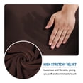 thumbnail image 4 of TOPCHANCES 3-Piece Velvet Plush High Stretch Sofa Cover Slipcover, With Separate Cushion Covers (Brown , Loveseat/2-seater), 4 of 7