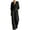 Black 09, variant on Karymi Women's Shorts Solid V Neck Wrap Jumpsuit, 3/4 Lantern Sleeve Elastic High Waist Wide Leg Long Romper Pants, Pleated Front Side Pockets Jumpsuit Jeans for Women
