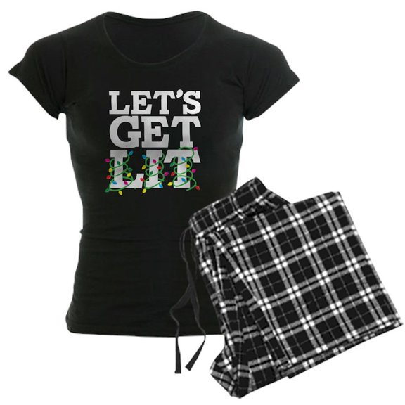 CafePress - Lets Get Lit - Women's Dark Pajamas