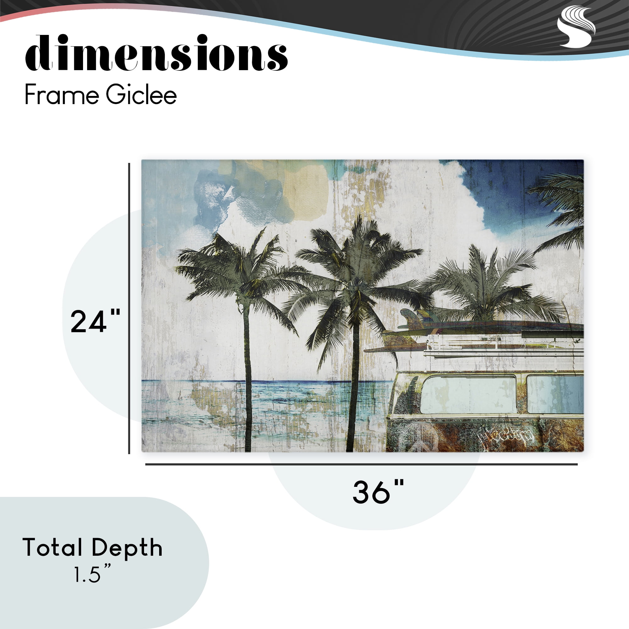 Beach Day Retro Vacation Canvas Wall Art, design by Sasha