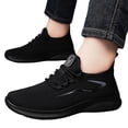 thumbnail image 2 of GrmtClth No Tie Quick Elastic Lace Knit Trainers for Men Hollow Mesh Cushioned Shock Absorb Anti Slip Outdoor Commuter Sneakers Black (US/11.5), 2 of 6
