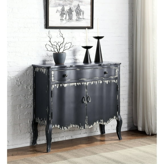 Luxurious Gray Console Cabinet With Versatile Storage And Elegant Style Refined Table Arch Bottom Door