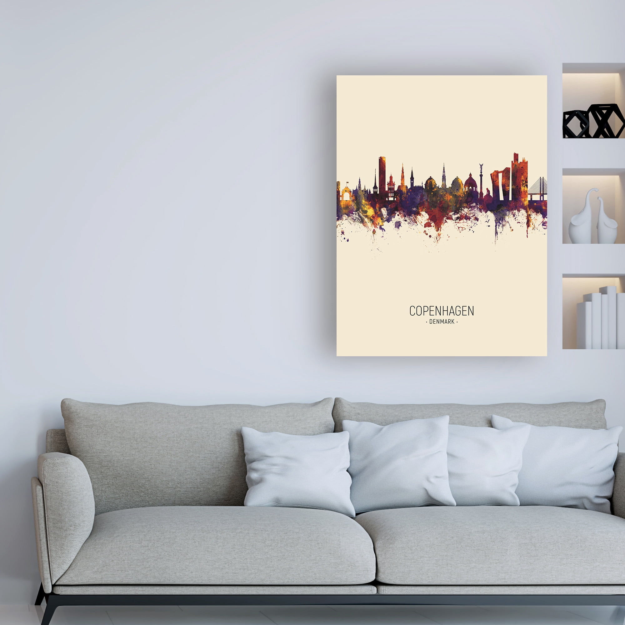 Trademark Fine Art 'Copenhagen Denmark Skyline Portrait III' Canvas Art by Michael Tompsett