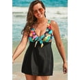 thumbnail image 4 of Swimsuits for All Women's Plus Size Tie Front V-Neck Swimdress, 4 of 6