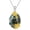 Chrysanthemum-November, variant on Birth Flower Pendant Necklace for Women Oval Moss Agate 925 Sterling Silver Gemstone Birthstone Jewelry for Her