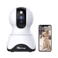 thumbnail image 1 of VIMTAG Cámara para mascotas, cámara para mascotas HD de 2,5 K, visión panorámica/inclinación de 360° con audio bidireccional, cámara para perros con aplicación de teléfono, alarma de seguimiento de mo, 1 of 5