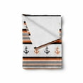 thumbnail image 2 of Anchor Soft Flannel Fleece Throw Blanket, Simplistic Summer Season Pattern with Stripes and Nautical Sailing, Cozy Plush for Indoor and Outdoor Use, 50" x 70", Orange Black White, by Ambesonne, 2 of 6