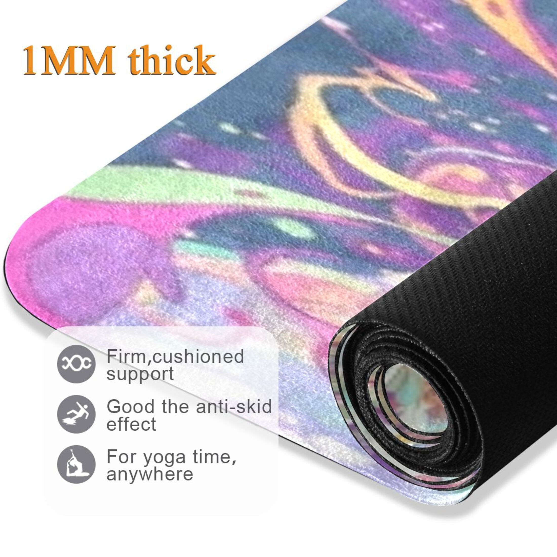 BZSMCE Yoga Mat Women Fitness Mat Iridescent Butterfly Pattern