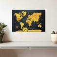 thumbnail image 2 of Elephant Stock Gold Compass World Map Wall Art - Horizontal Canvas Wall Art - Living Room Wall Decor - Map Canvas - Blue And Orange Decor - 12" x 8", 2 of 8