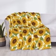 thumbnail image 3 of Honeii Sunflowers print throw blanket, crafted from cozy cotton flannel, offers versatile home decor as a bedding suitable for all seasons.-80"x60", 3 of 6