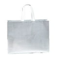 thumbnail image 2 of Bulk 100 Pack Luxury Gift Bags, Silver Metallic Shiny Party Bags Reusable Tote Bags Non-Woven Material Laminated Gift Bags Christmas Wedding Birthday Party Supplies Foldable Bridesmaids Bags, 2 of 4