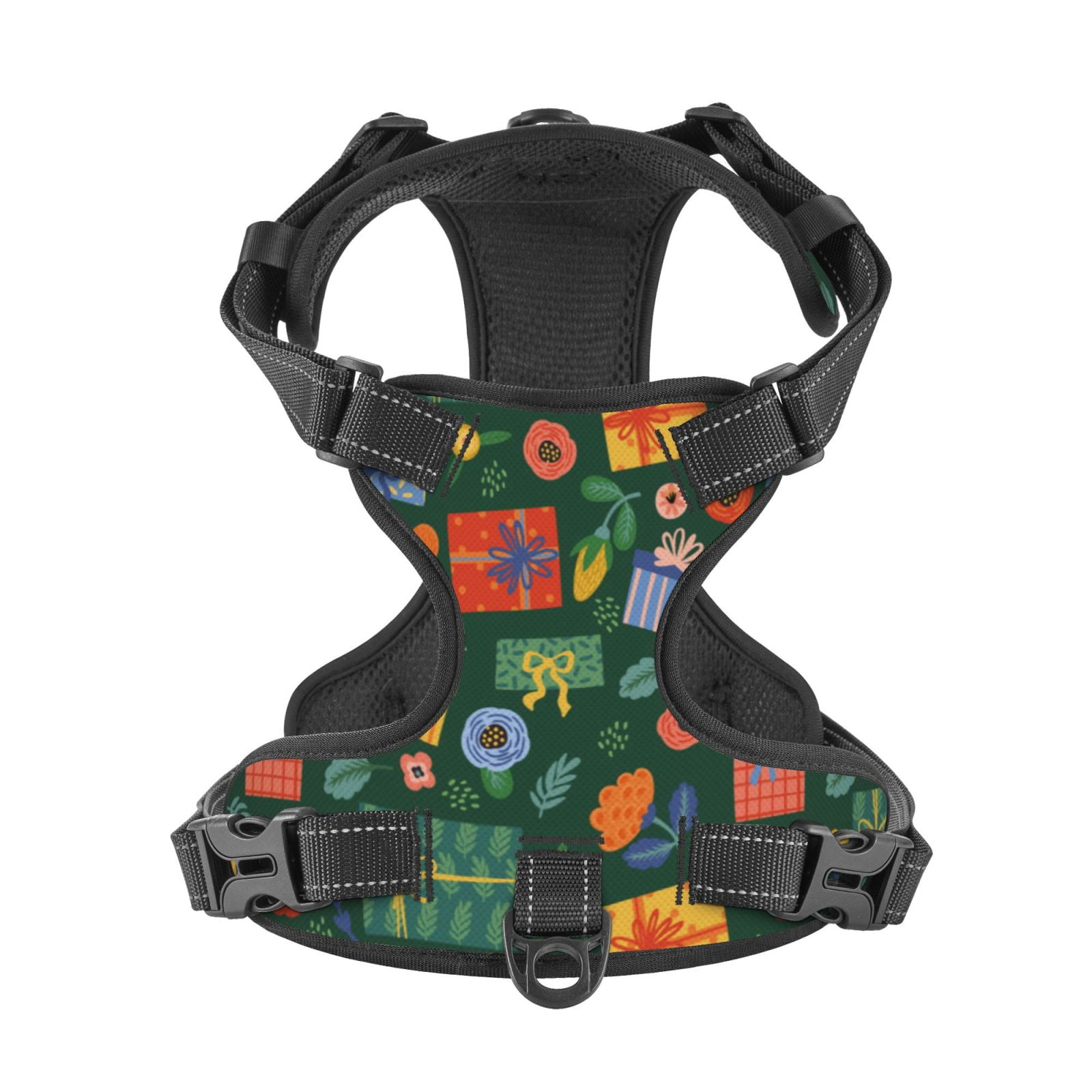 Kdxio Christmas Gift Print No Pull Dog Harness Adjustable Reflective Oxford Easy Control Medium Large Dog Harness for Training and Everyday-Small