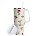 thumbnail image 2 of 30 oz Insulated Stainless Steel Tumbler Double Wall Stainless Steel Tumbler with 2-Way Drinking Watercolor Mushrooms Pattern, 2 of 9