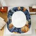 thumbnail image 5 of Homewish Rustic Flower Floral Bed Sheets,Country Plant King Sheets,Blue Orange Sheet Set For Teens,Luxury Bedroom Decor,4 Pieces, 5 of 7