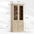 thumbnail image 2 of 71" Tall Farmhouse Kitchen Pantry – Large Storage Cabinet with Glass Doors & Adjustable Shelves, Versatile Wood Hutch for Living Room & Dining Room, Brown, 2 of 9