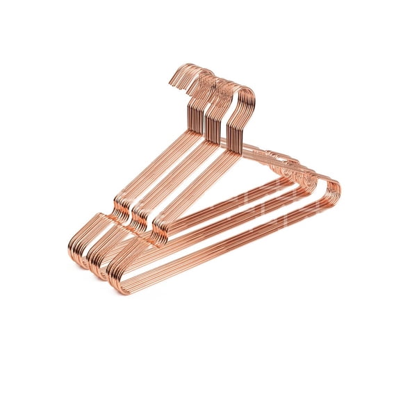 KOOBAY 16.5†Adult Rose Gold Shiny Metal Wire Shirts Coat Clothes Hangers, 30PACK, Clothes Storage Display