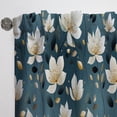 thumbnail image 2 of Designart "Elegant Mingle Of Teal And Ivory" Floral Room Darkening Curtain Single Panel, 2 of 6