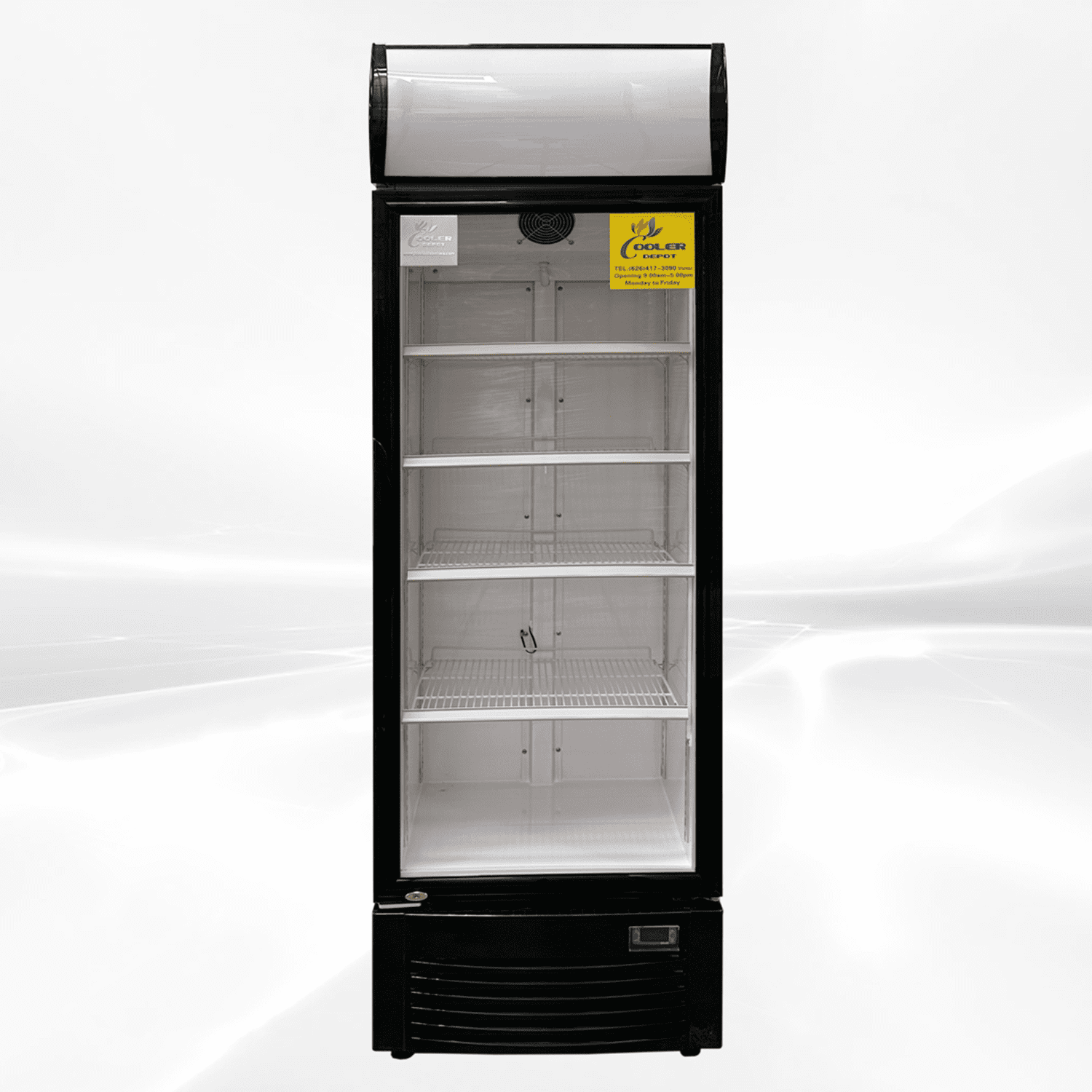 Commercial Beverage Refrigerator, Glass door 24 1/2" x 26 1/2" x 81", 15.2 cu ft display Fridge, NSF Certified.