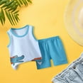 thumbnail image 4 of TAIAOJING Toddler Baby Boy Girl Summer Clothes Set Cartoon Outfits Vest Sleeveless Printed Dinosaur Boys Tops+Shorts, 4 of 4
